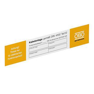 OBO Bettermann 7205423 Typ KS-E DE Kennzeichnungsschild für Funktionserhalt Preis per VPE von 10 Stück 