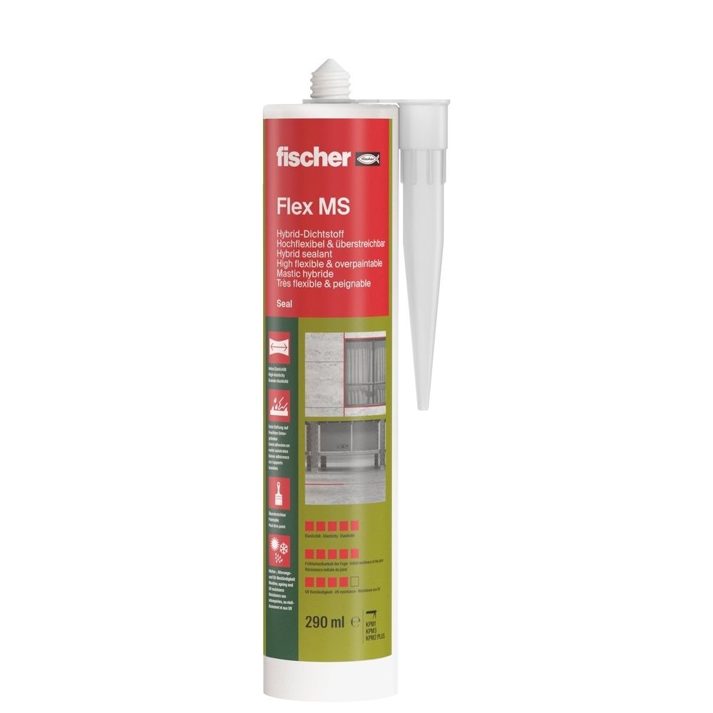 Fischer Hybrid Dichtstoff 558831 Typ FLEX MS grau 290ml (DE/EN) 