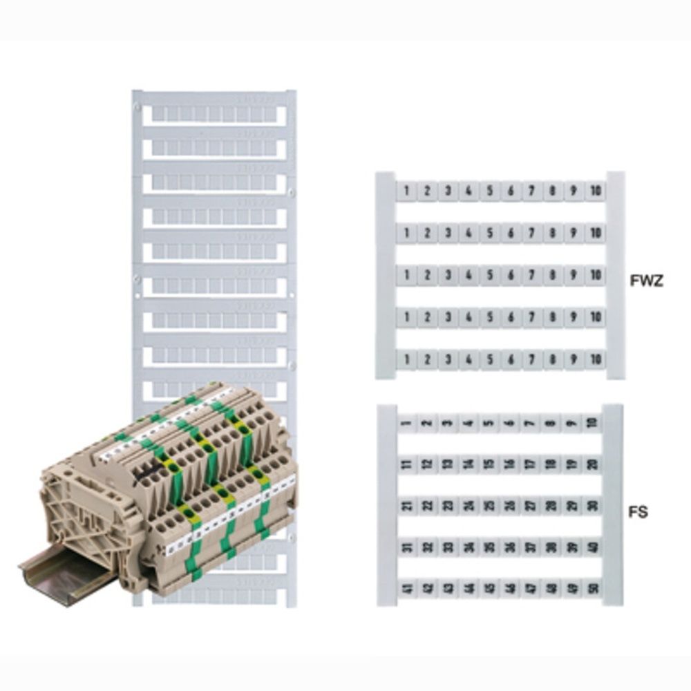 Weidmüller Klemmenmarkierung 1318061198 Typ DEK 6 GW + Preis per VPE von 500 Stück